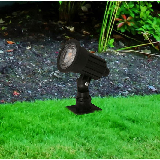 LAMP. LED EXT. REFLECTORA CON ESTACA NEGRO 5W 100-265V 3000K (2 PIEZAS)