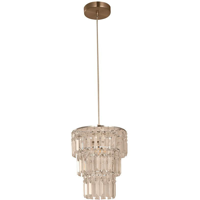 LAMP. COLGANTE NÍQUEL SATINADO 1L E27 40W