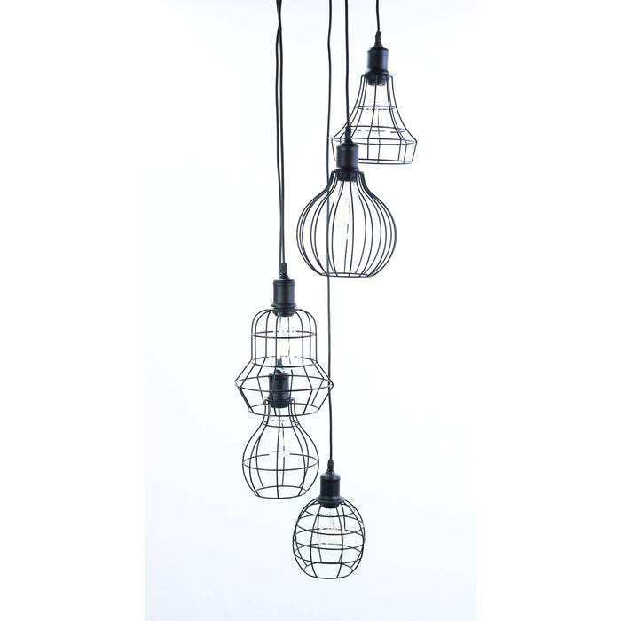 LAMP. COLGANTE NEGRO 5L E27 60W