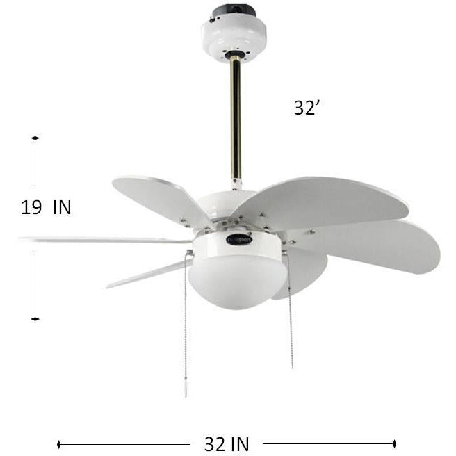 VENT. TECHO 32" BLANCO 1L E27 60W