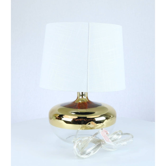 LAMP. MESA TRANSPARENTE Y DORADO 1L E27 60W