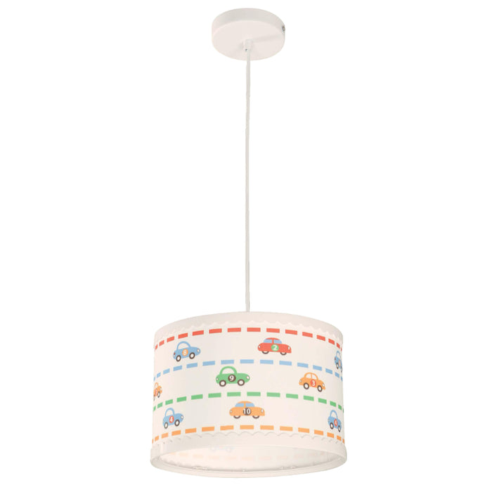 LAMP. COLGANTE BLANCO Y MULTICOLOR KIDDY 1L E27 9W