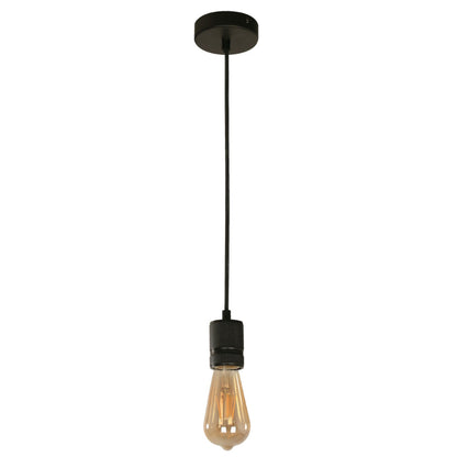 LAMP. COLGANTE NEGRO 1L E27 60W