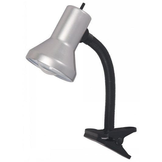 LAMP. ESCRITORIO DE HORQUILLA PLATEADO Y NEGRO 1L E27 40W