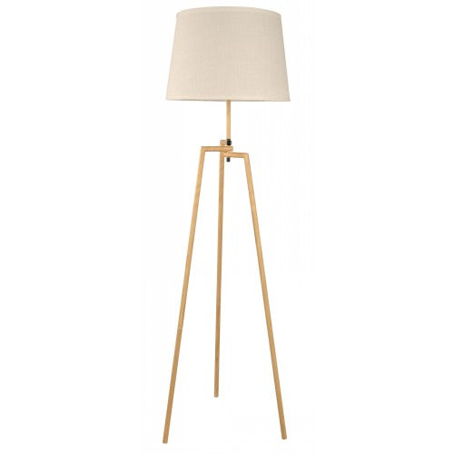 Lámpara Pie Madera Clara 1L E27 60W