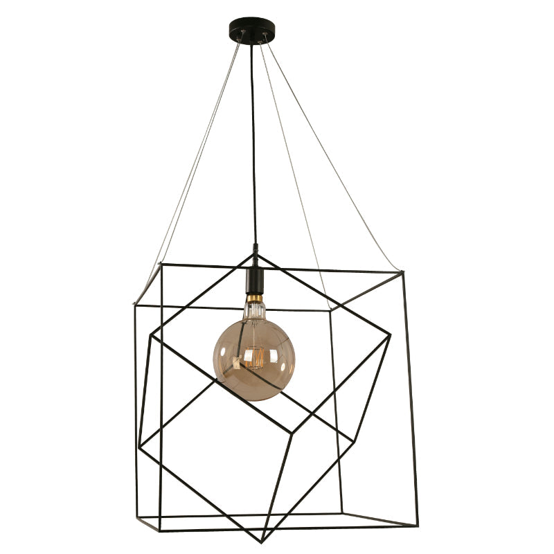 LAMP. COLGANTE NEGRO 1L E27 150W