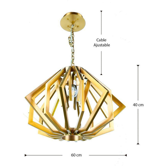 LAMP. COLGANTE DORADO 1L E27 60W