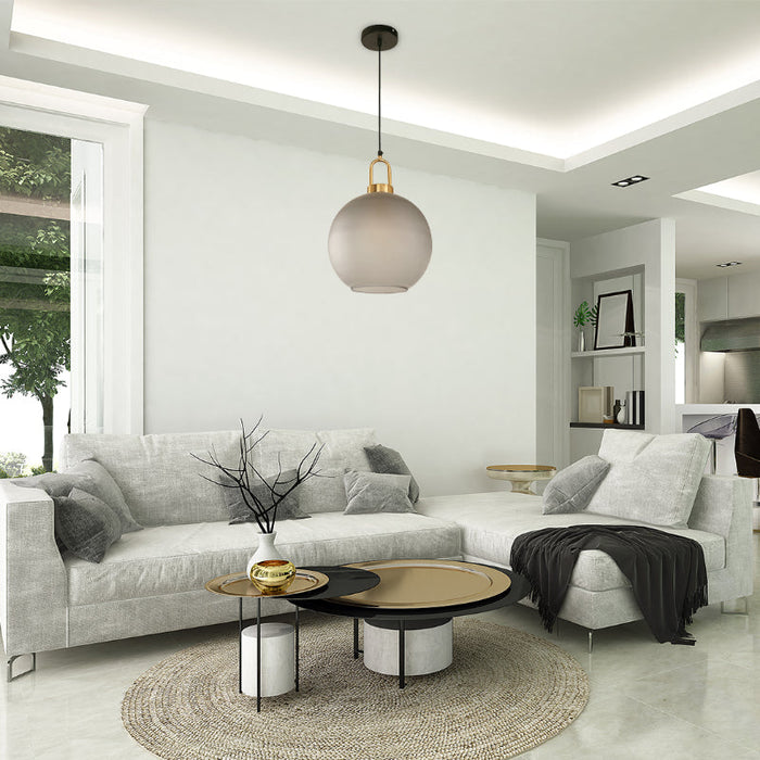 LAMP. COLGANTE NEGRO+BRONCE 1L E27 60W
