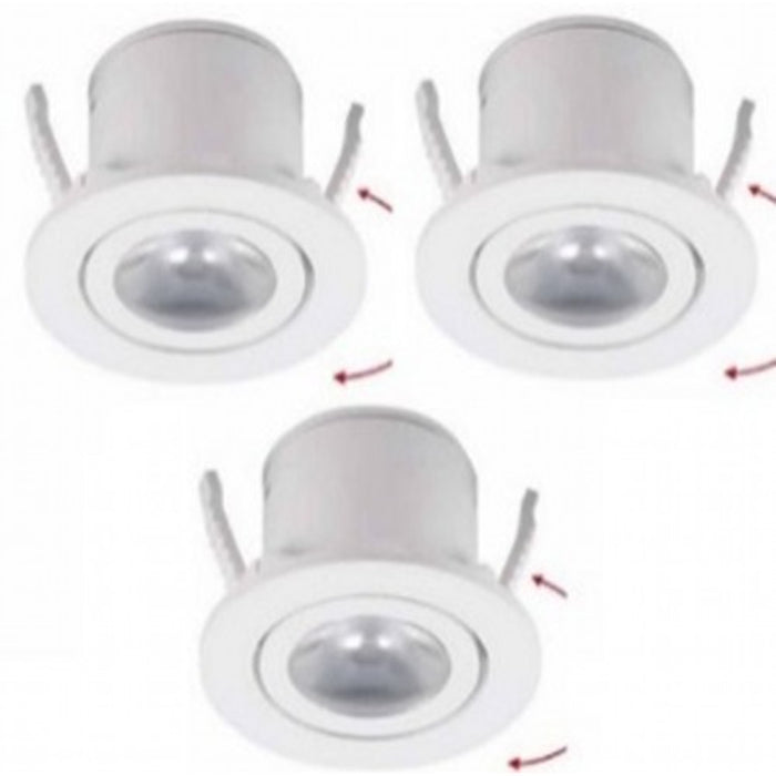 LAMP. LED DE GABINETE BLANCO 1W 100-240V 3000K 3 PIEZAS