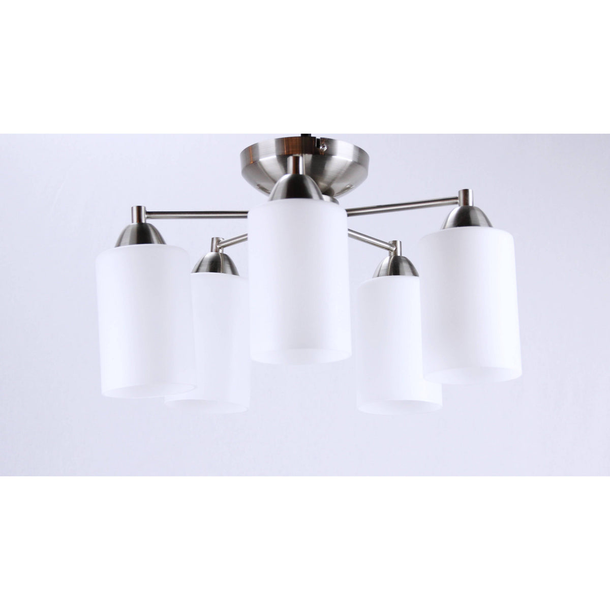 LAMP. TECHO NÍQUEL SATINADO 5L E27 40W