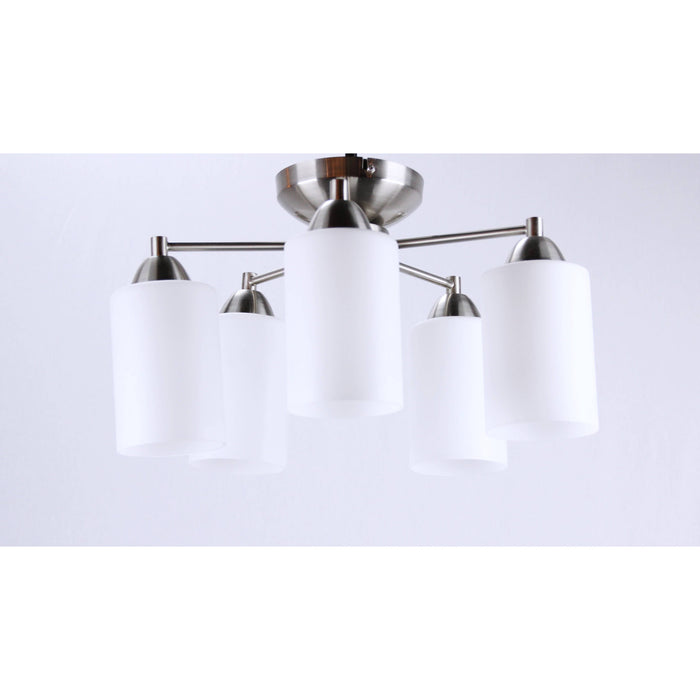 LAMP. TECHO NÍQUEL SATINADO 5L E27 40W