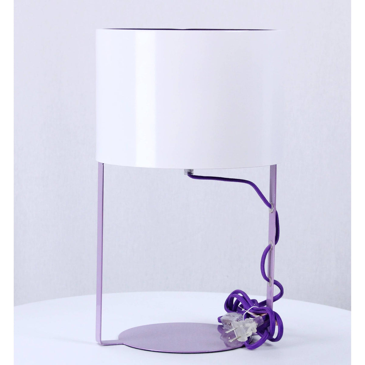 LAMP. MESA BLANCO Y PURPURA 1L E27 60W