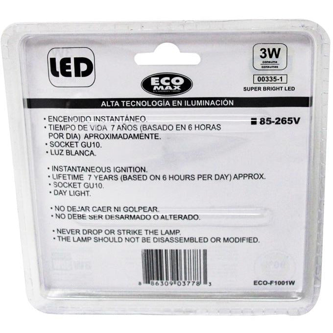 BOMBILLO LED GU10 3W 85-265V 6400K