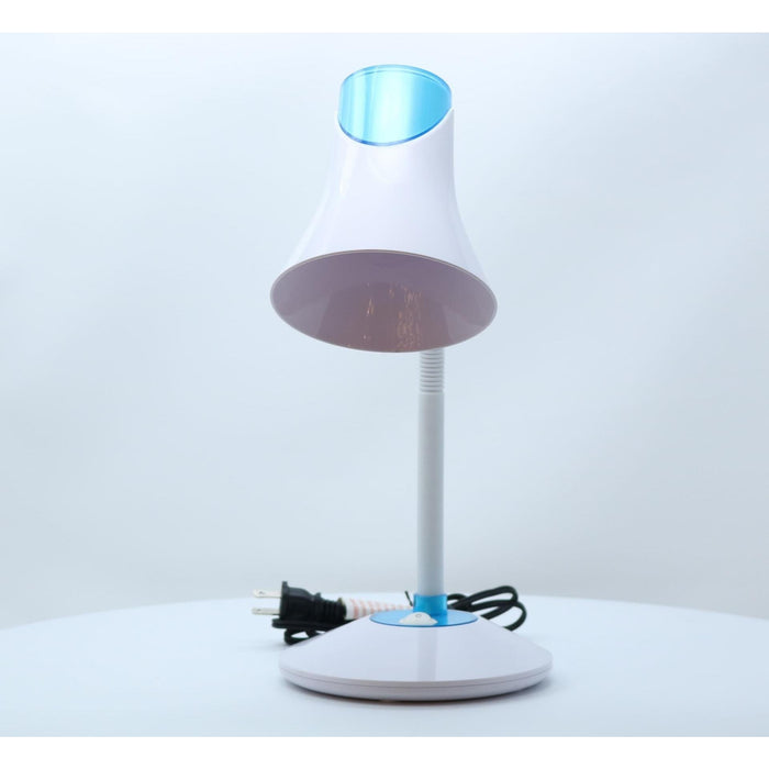 LAMP. ESCRITORIO BLANCO Y AZUL 1L E27 9W
