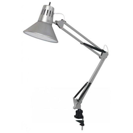 LAMP. ESCRITORIO DE BRAZO FLEXIBLE PLATEADO 1L E27 60W