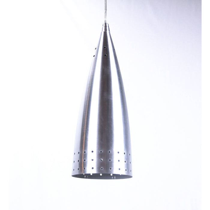 LAMP. COLGANTE PLATEADO 1L E27 60W