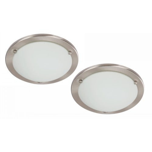 LÁMPARA DE TECHO NIQUEL SATINADO 1L E27 60W (2 PIEZAS)