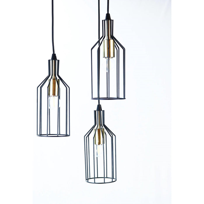LAMP. COLGANTE NEGRO 3L E27 60W
