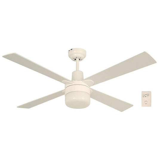 VENTILADOR DE TECHO 48" BLANCO 1L E27 60W CON CONTROL DE PARED
