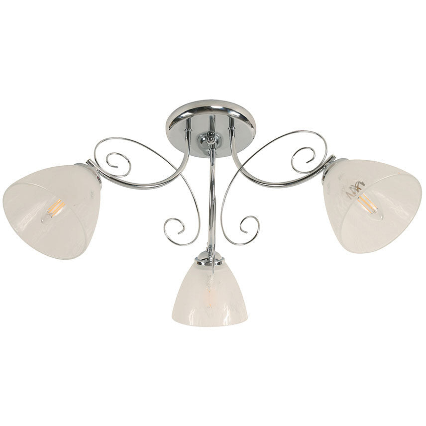 LAMP. TECHO CROMO 3L E27 40W
