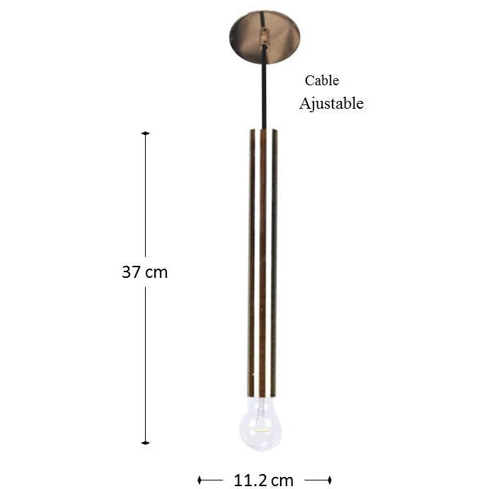 LAMP. COLGANTE BRONCE ANTIGUO 1L E27 60W