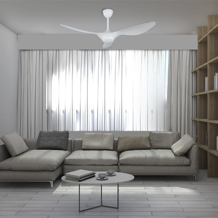 VENTILADOR LED DE TECHO 52" BLANCO 1L 12W 120V 3000K CON CONTROL REMOTO (DC MOTOR)