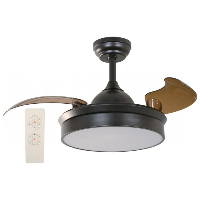 VENTILADOR LED DE TECHO 36" NEGRO 25W 3000/4000/6000K CCT RETRACTIL