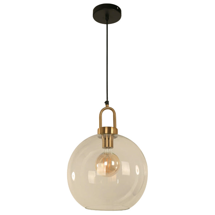 LAMP. COLGANTE NEGRO+BRONCE 1L E27 60W