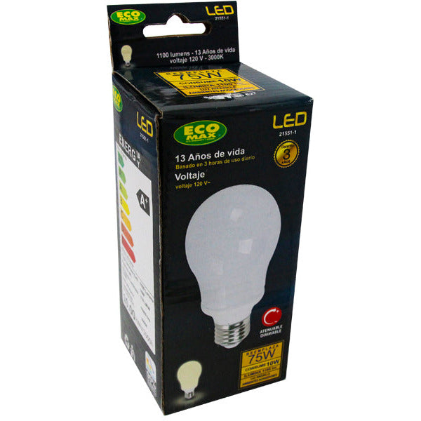 BOMBILLO LED A60 E27 10W 120V 3000K ATENUABLE