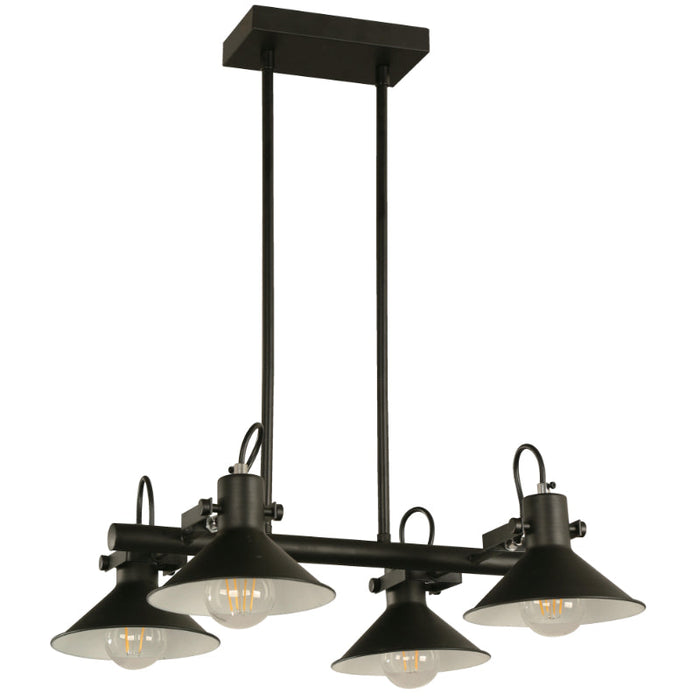 Lámpara Colgante Negro 4L E27 60W
