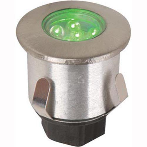 LAMP. LED EXT. PISO PLATEADO 1L 0.36W 12V LUZ VERDE