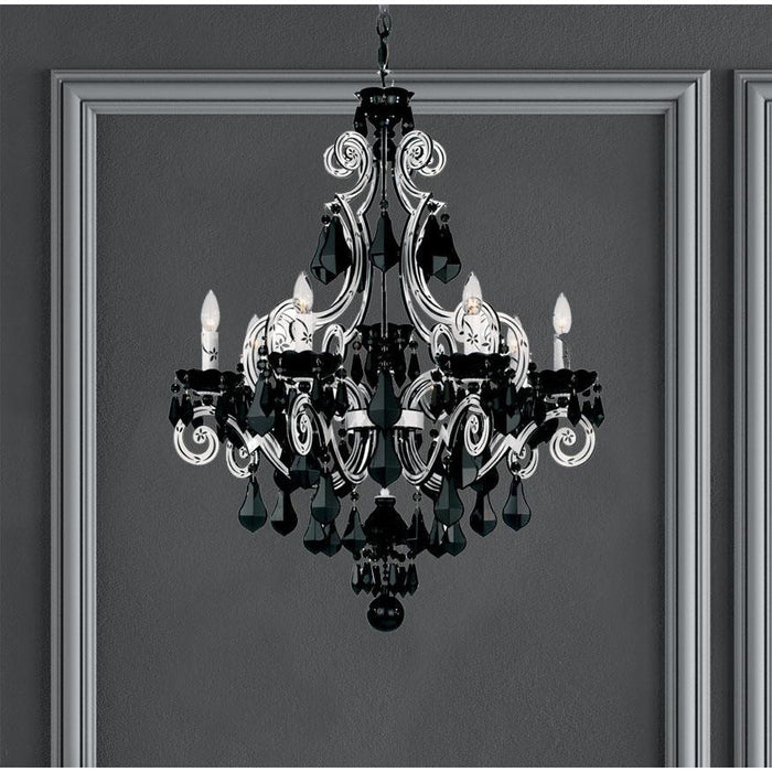LAMP. COLGANTE CAPPELA CHANDELIERS NEGRO 7L E12 60W