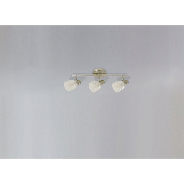 LAMP. TECHO REFLECTORA NÍQUEL SATINADO 3L E14 40W