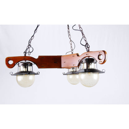 LAMP. COLGANTE MADERA 3L E27 60W