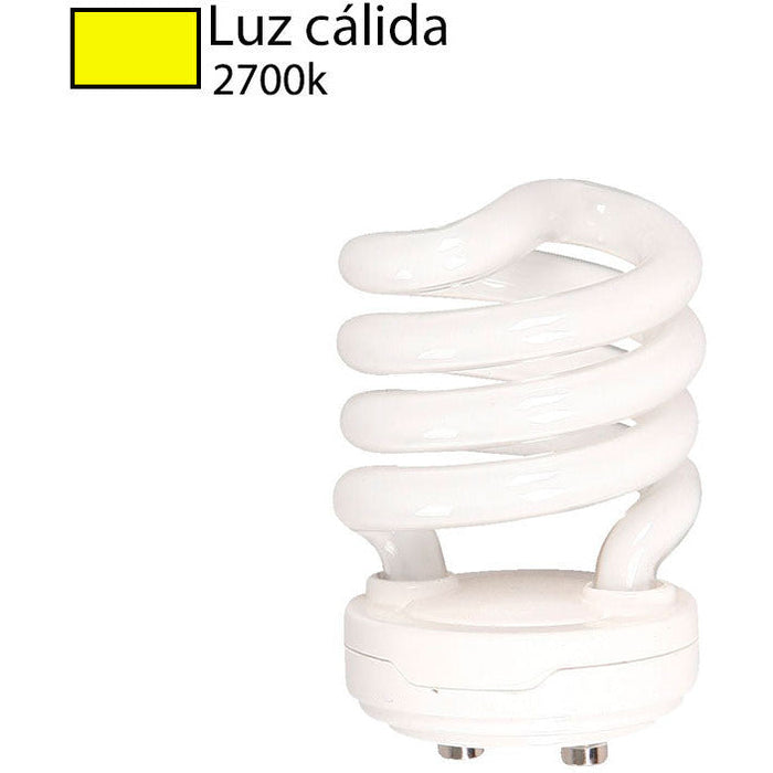 BOMBILLO CFL ESPIRAL GU15 12W 2700K