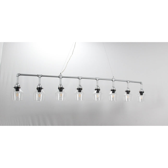 LAMP. COLGANTE NÍQUEL SATINADO 8L E27 40W