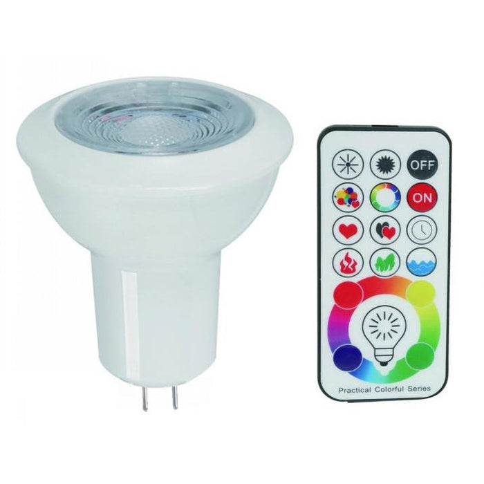 BOMBILLO LED MR16 G5.3 3W 100-240V RGB CON CONTROL REMOTO