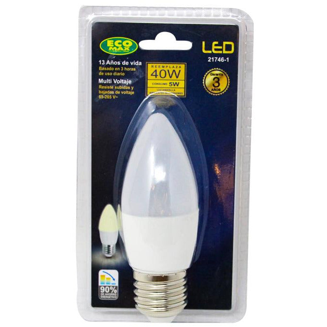 BOMBILLO LED TORPEDO E27 5W 85-265V 3000K