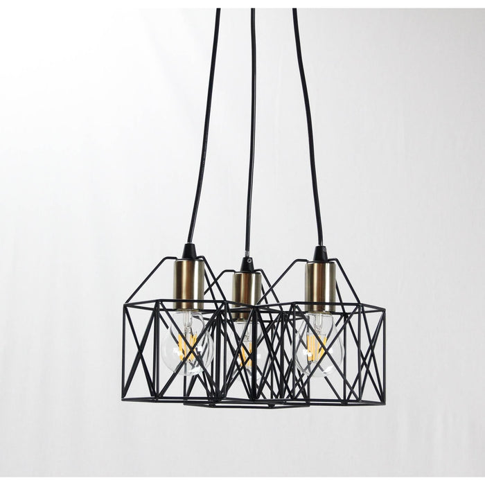 LAMP. COLGANTE NEGRO 3L E26 40W
