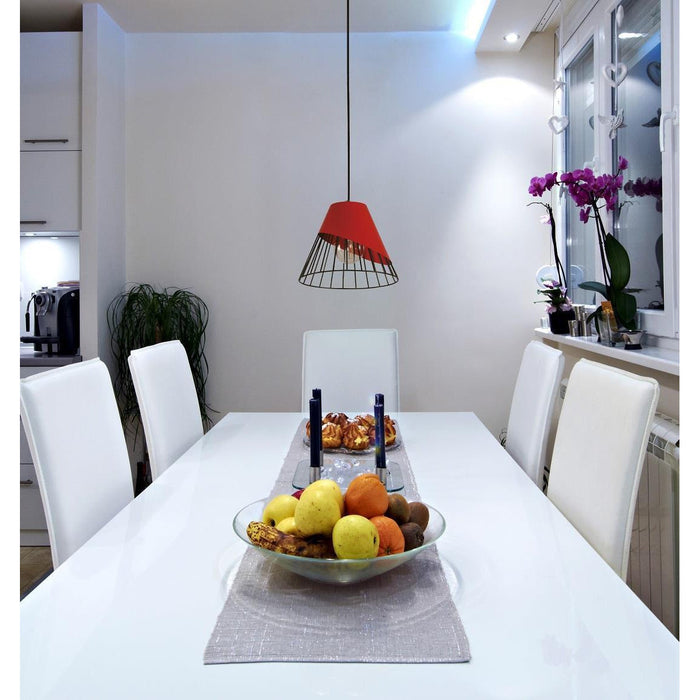 LAMP. COLGANTE ROJO 1L E27 60W