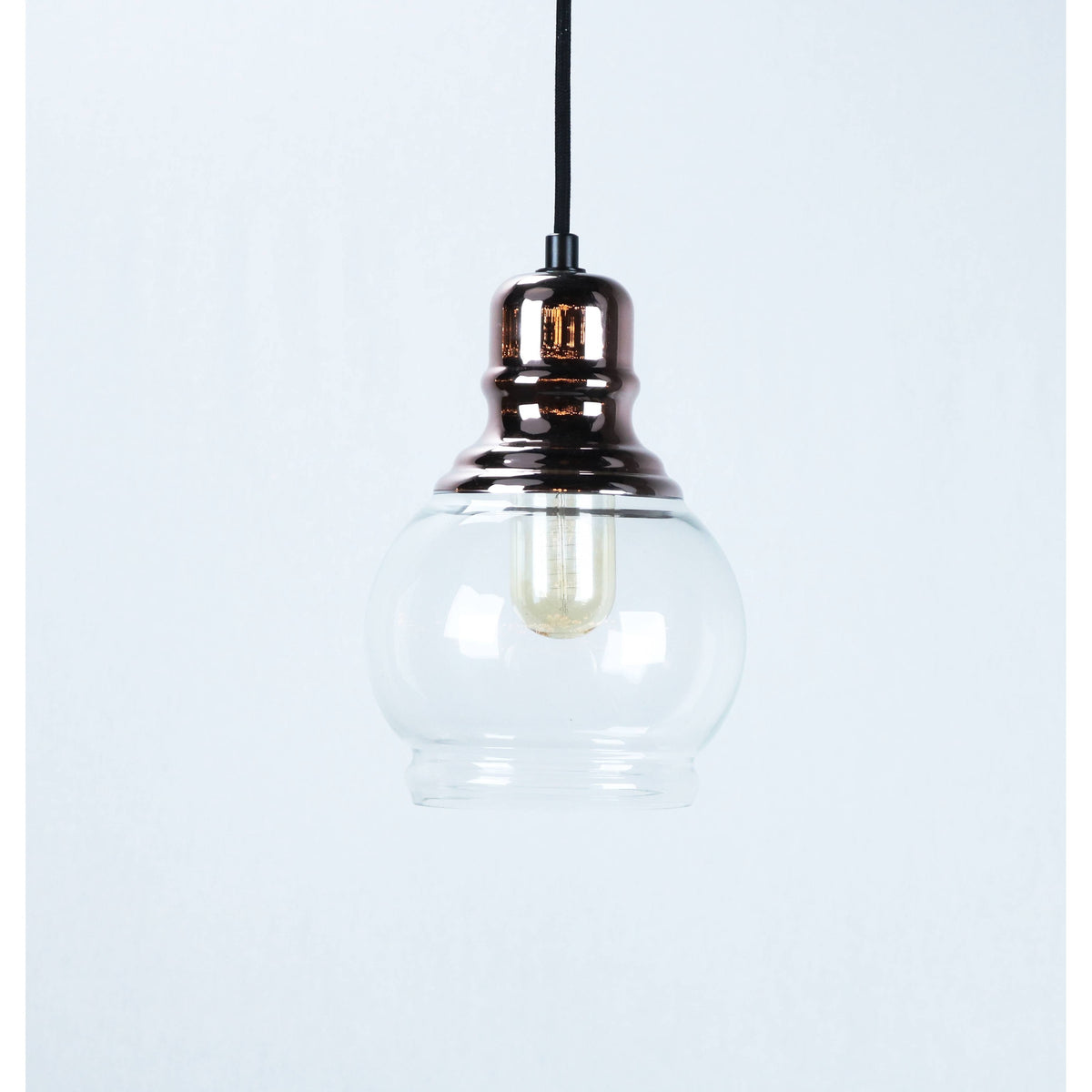 Lámpara Colgante Negro Y Bronce 1L E27 40W