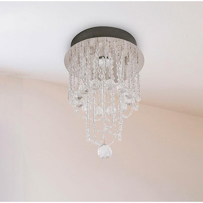 LAMP. COLGANTE CRISTAL CROMO 1L GU10 50W