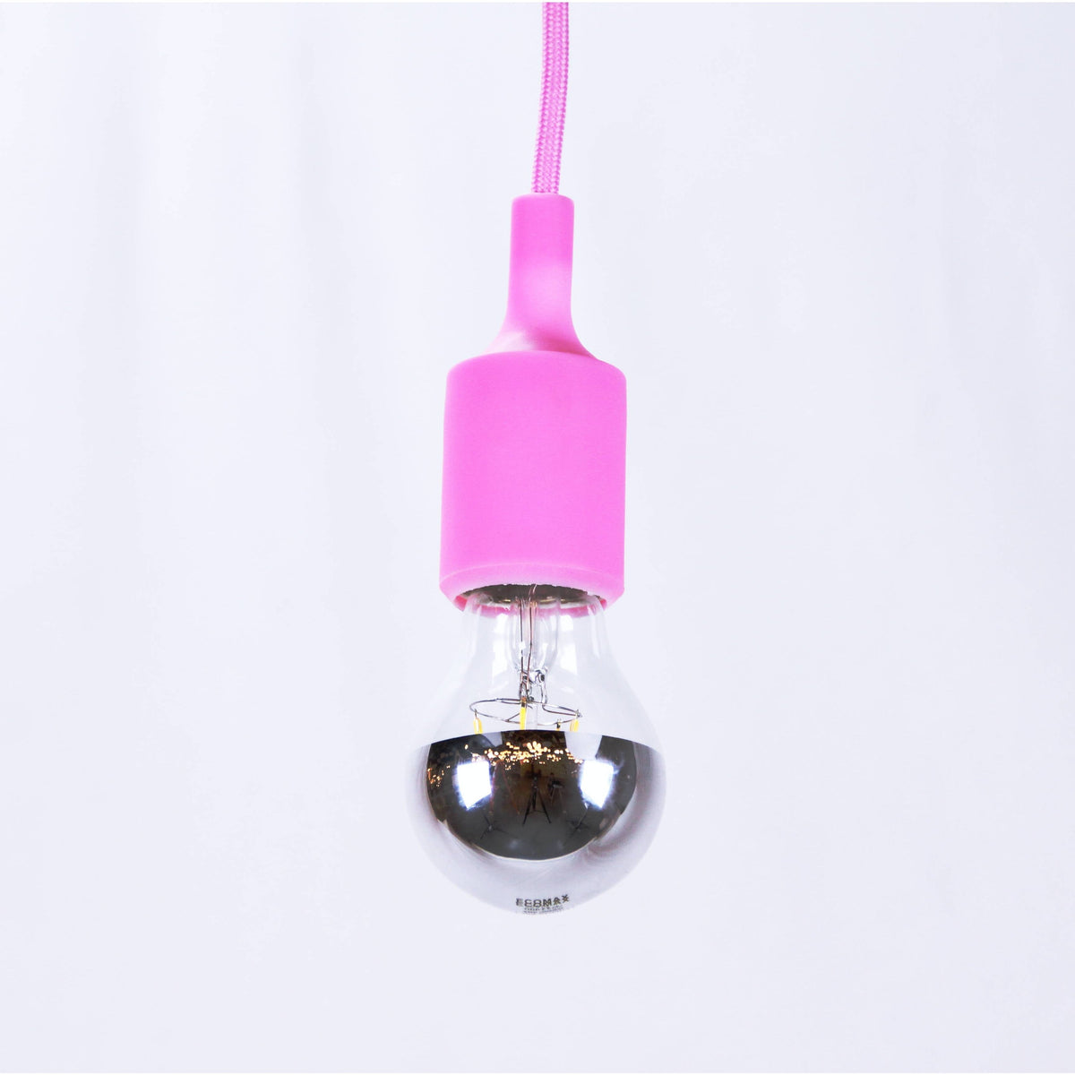 LAMP. COLGANTE ROSADO 1L E27 60W