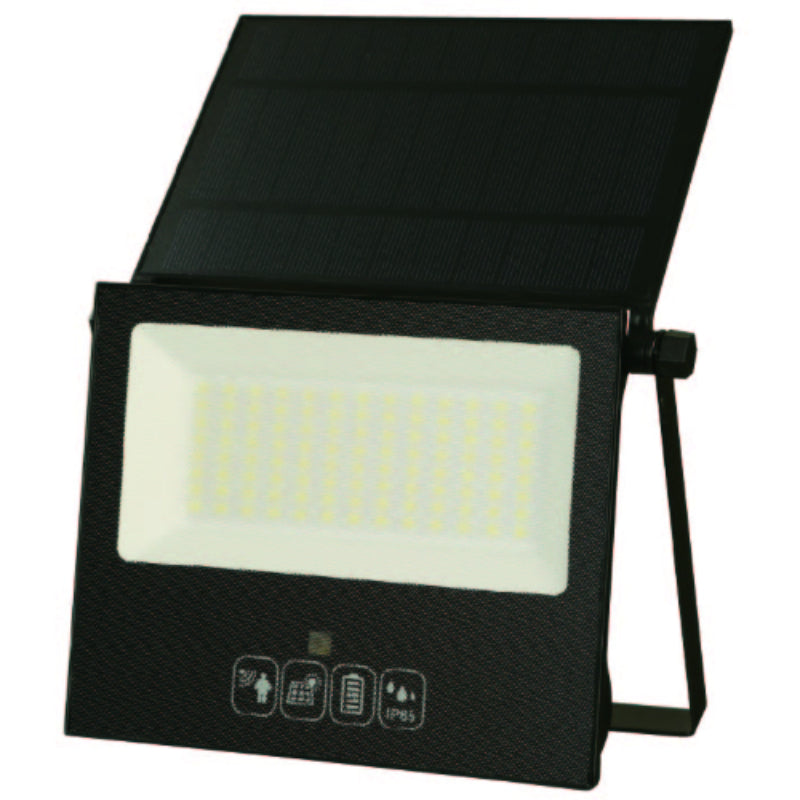 LAMP. LED EXT. REFLECTORA SOLAR NEGRO 120W 3.7V 6000K CONTROL REMOTO