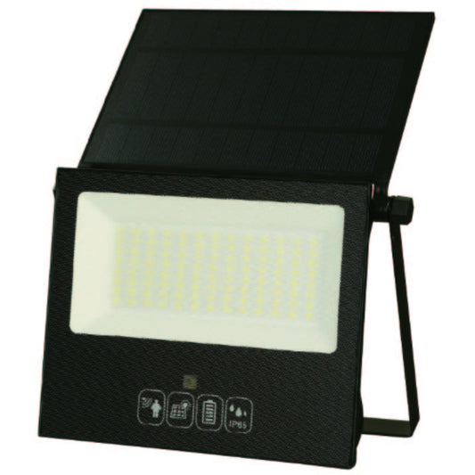 LAMP. LED EXT. REFLECTORA SOLAR NEGRO 120W 3.7V 6000K CONTROL REMOTO