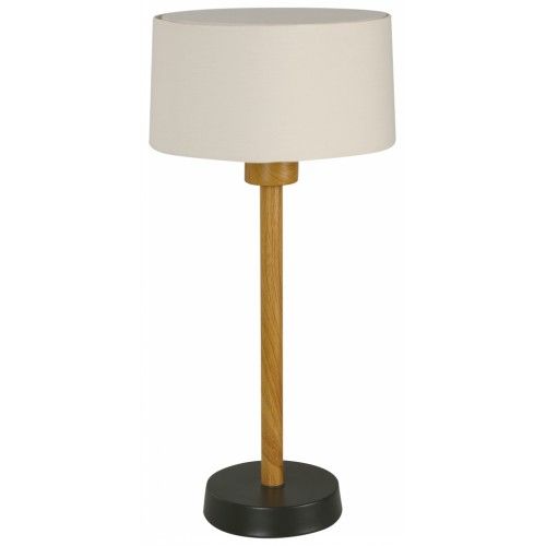 LAMP. MESA NEGRO Y MADERA 1L E27 10W