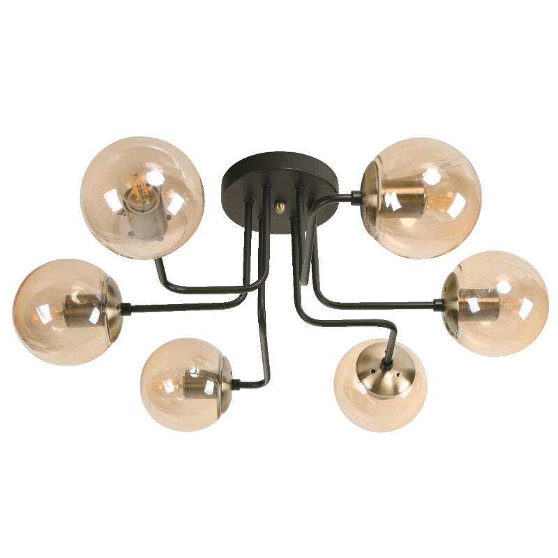 LAMP. TECHO BRONCE ANTIGUO+NEGRO 6L E27 40W
