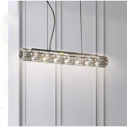 LAMP. COLGANTE CRISTAL VERVE GRIS 7L G9 25W