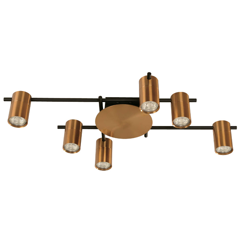 Lámpara Techo Cobre Y Negro 6L Gu10 7W