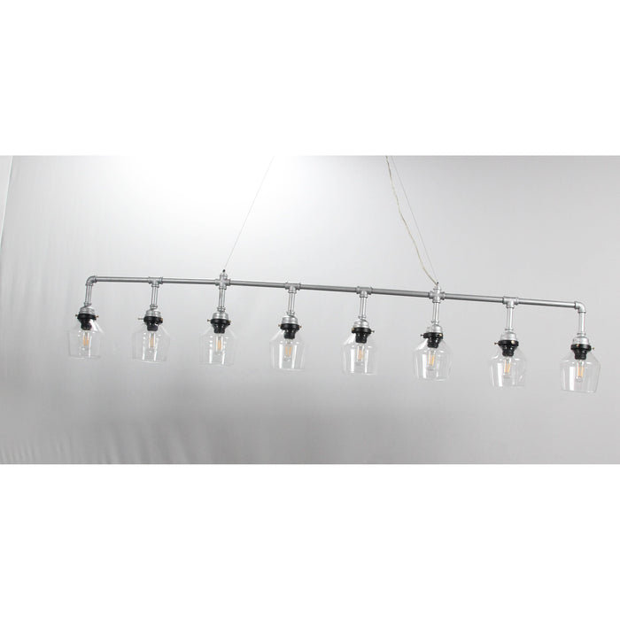 LAMP. COLGANTE NÍQUEL SATINADO 8L E27 40W